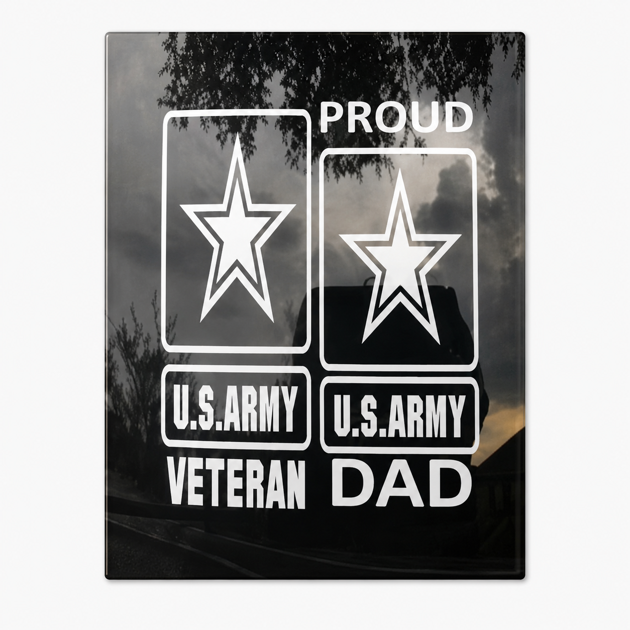 Custom proud veteran dad car decal sample